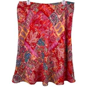 Boho Fairycore Multi-Colored Patchwork Paisley Chiffon Skirt Size Large?